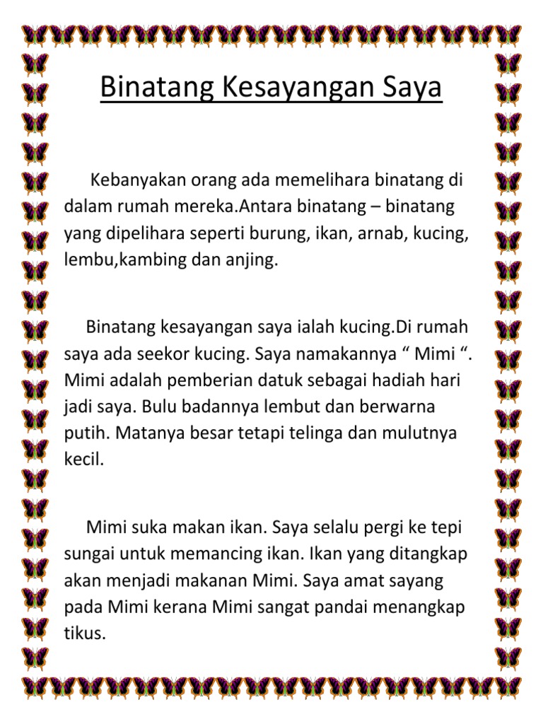Binatang Kesayangan Saya Pdf
