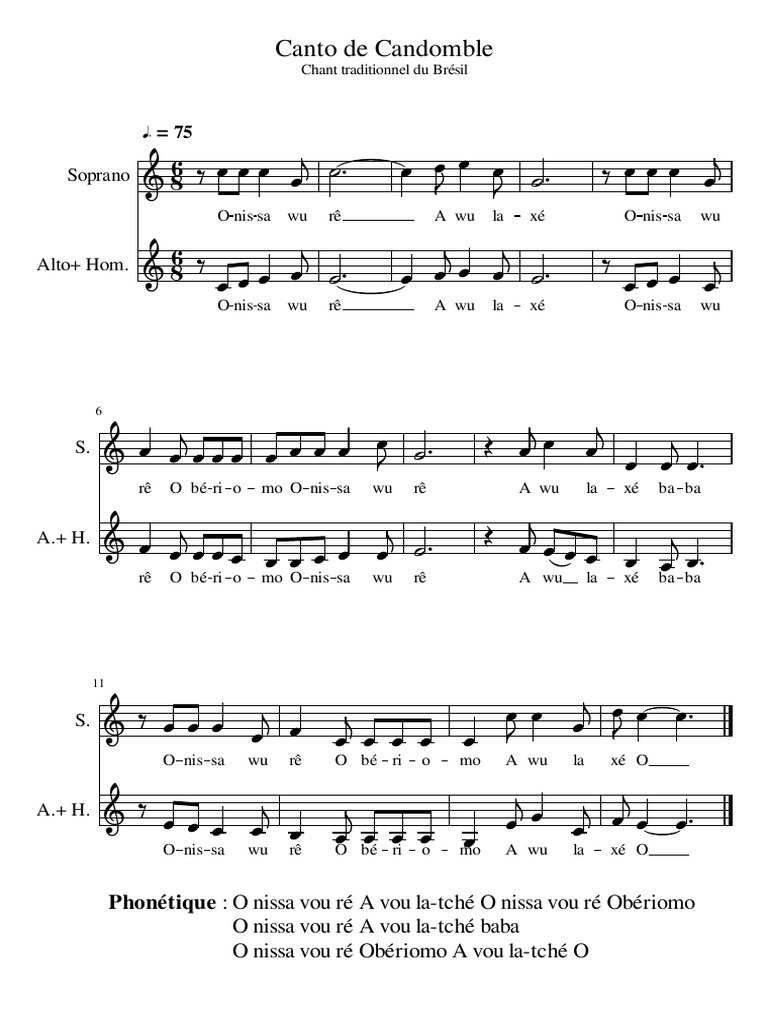 Chant traditionnel du Candomblé | PDF