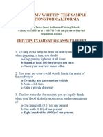 Sample DMV Questions PDF