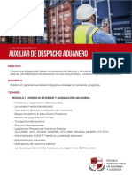 Brochure Auxiliar de Despacho Aduanero