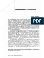 LUHMANN, N. La Improbabilidad de La Comunicación (Rev. Int. Cien. Sociales, n.1, 1981)