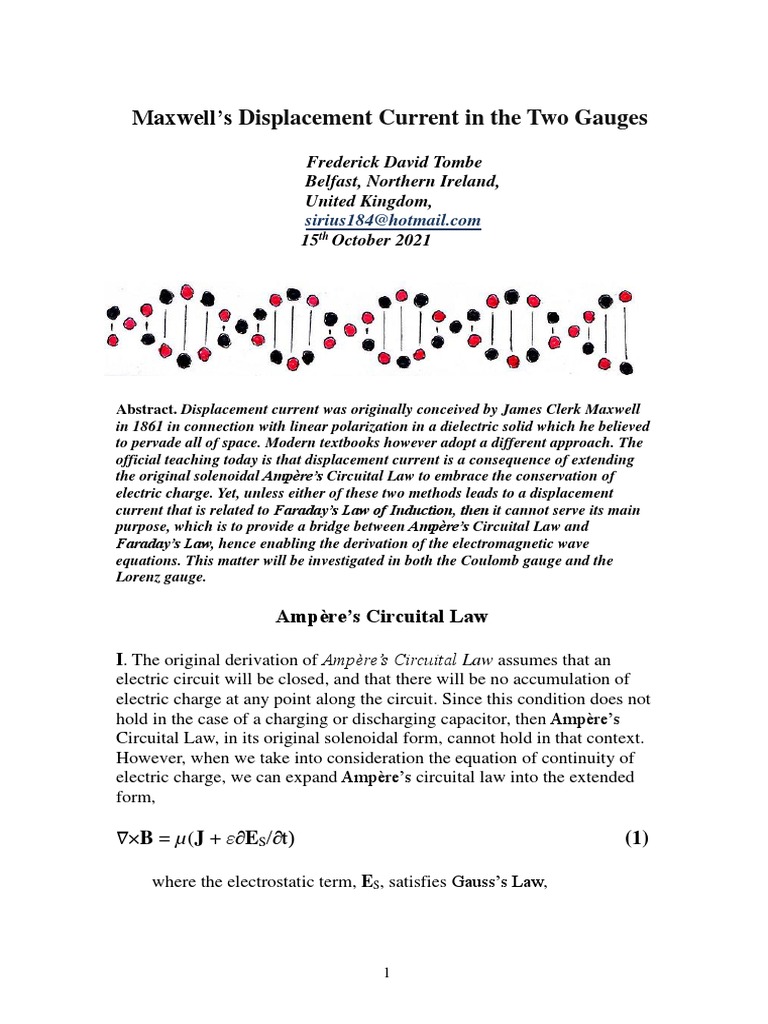 Maxwell's Displacement Current Explained | PDF | Luminiferous Aether ...