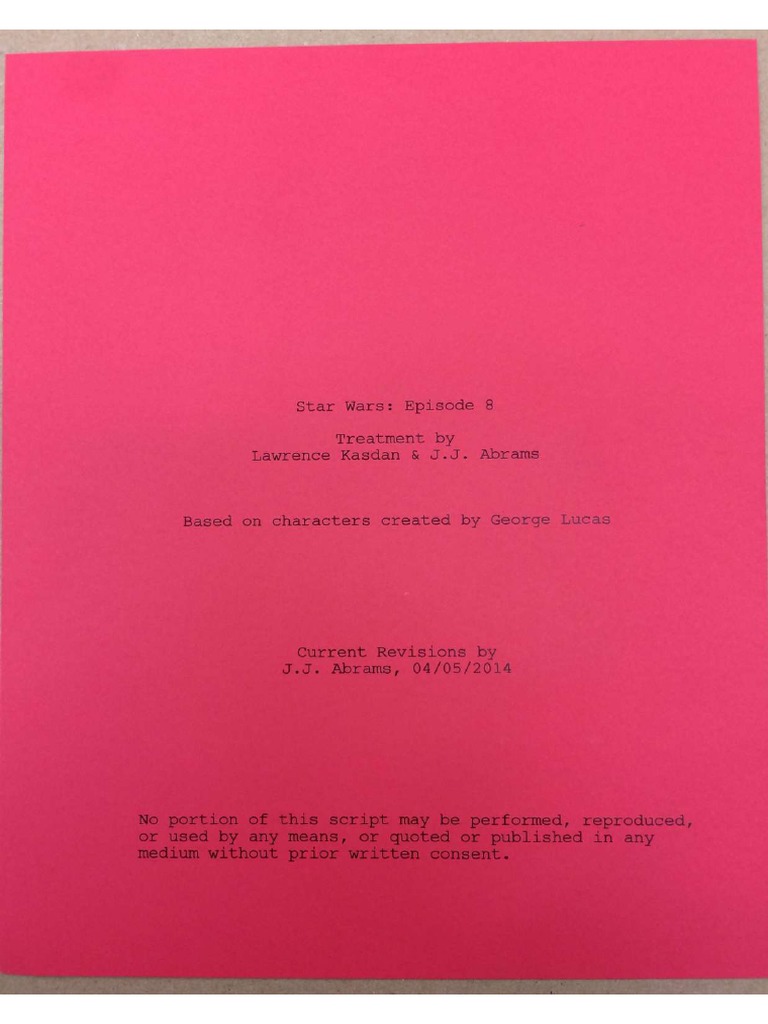Star Wars - Episode 8 - Script by JJ Abrams | PDF