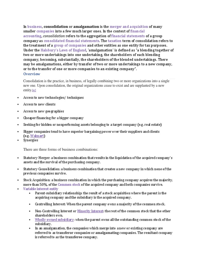 Buscom Pdf Consolidation Business Financial Accounting