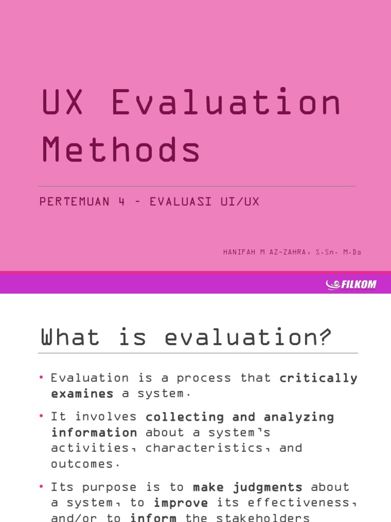 05 Ux Evaluation Method Pdf Usability User Experience