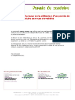 Déclaration Sur L'honneur de La Détention D'un Permis de Conduire en Cours de Validité