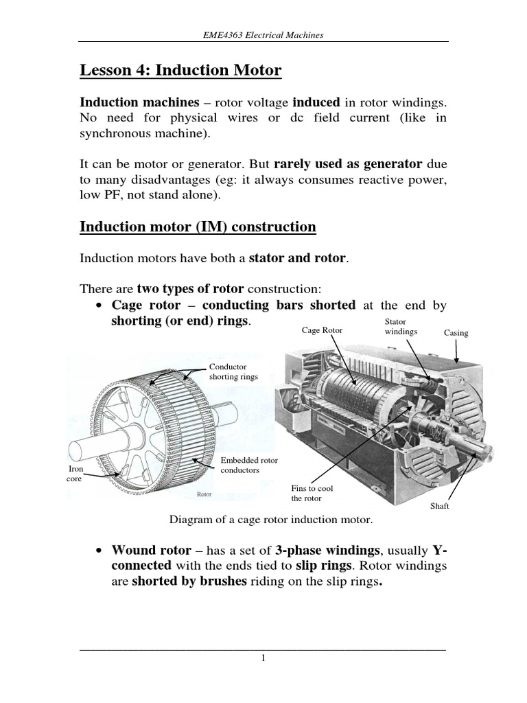 Chapter 4 - Induction Motors PDF | PDF | Electric Motor ...