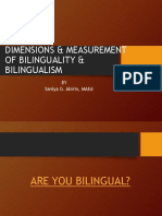 Dimensions and Measure of Bilinguality and Bilingualism Edited