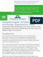 Wageningen Graduate Schools Sandwich PHD - WUR