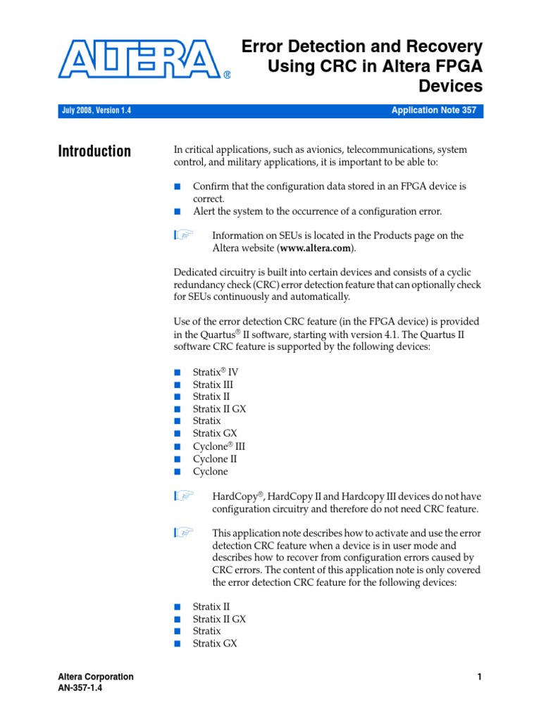 Error Detection and Recovery Using CRC 1452049356 PDF Field