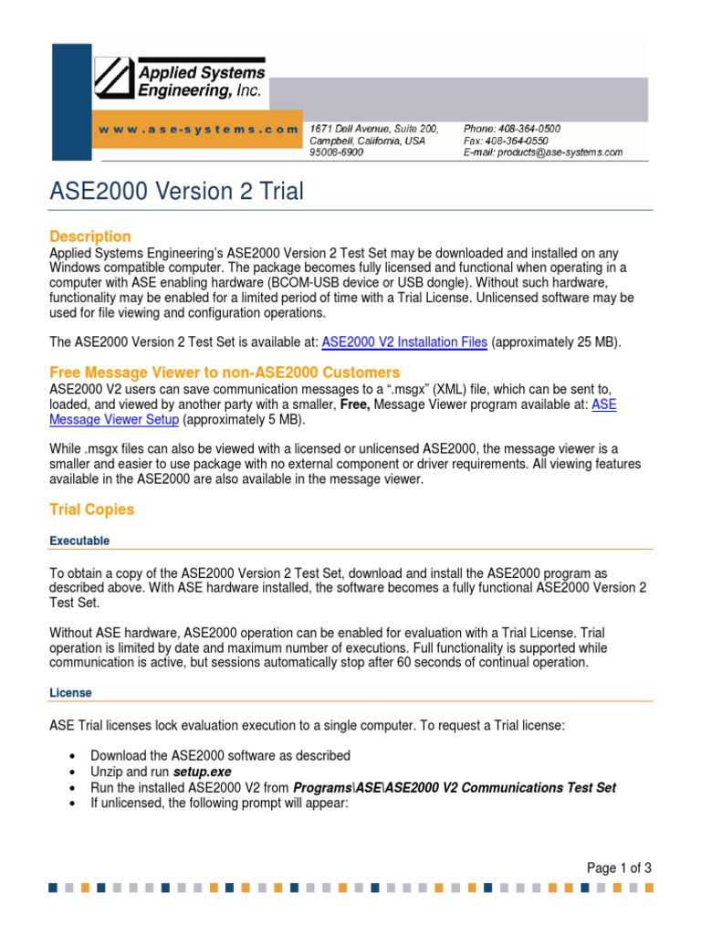 Ase2000 V2 Trial Pdf Free Software Computer Hardware