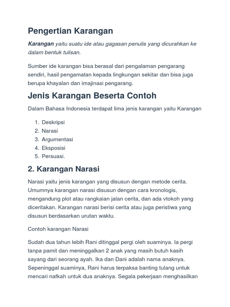 Pengertian Karangan Docx