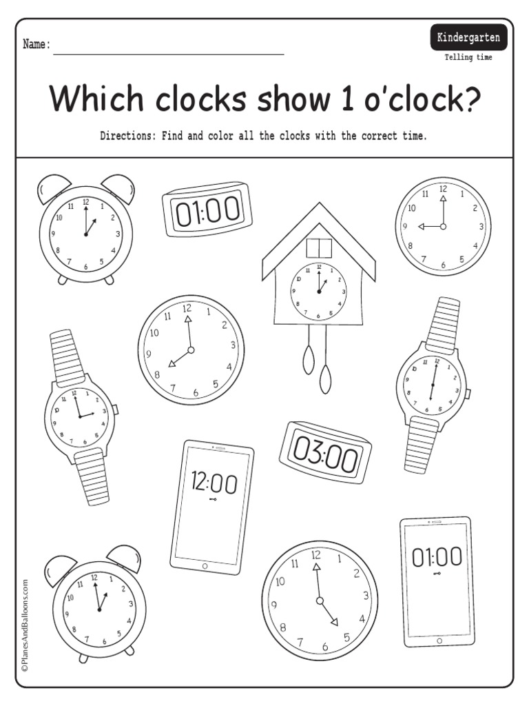 time telling worksheets pdf