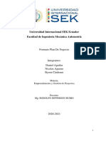 FORMATO PLAN DE NEGOCIOS, Daniel Aguilar, Nicolas Aguirre y Bryon Cardenas