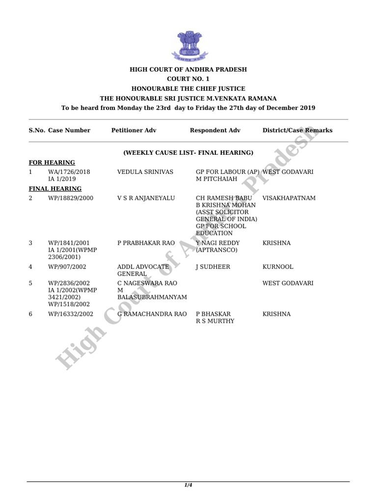 ap high court cause list Welcome to Quality Engineering Products