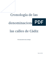 Cronologia de Las Denominaciones de Las Calles de Cadiz PDF
