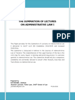 The Summation of Lectures On Administrat PDF