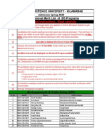 BS 1st Provisional Merit List