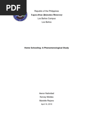 Homeschooling -  A Phenomonological Study