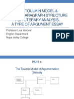 English 123 Toulmin Model and Essay Structure for Literary Analysis PowerPoint