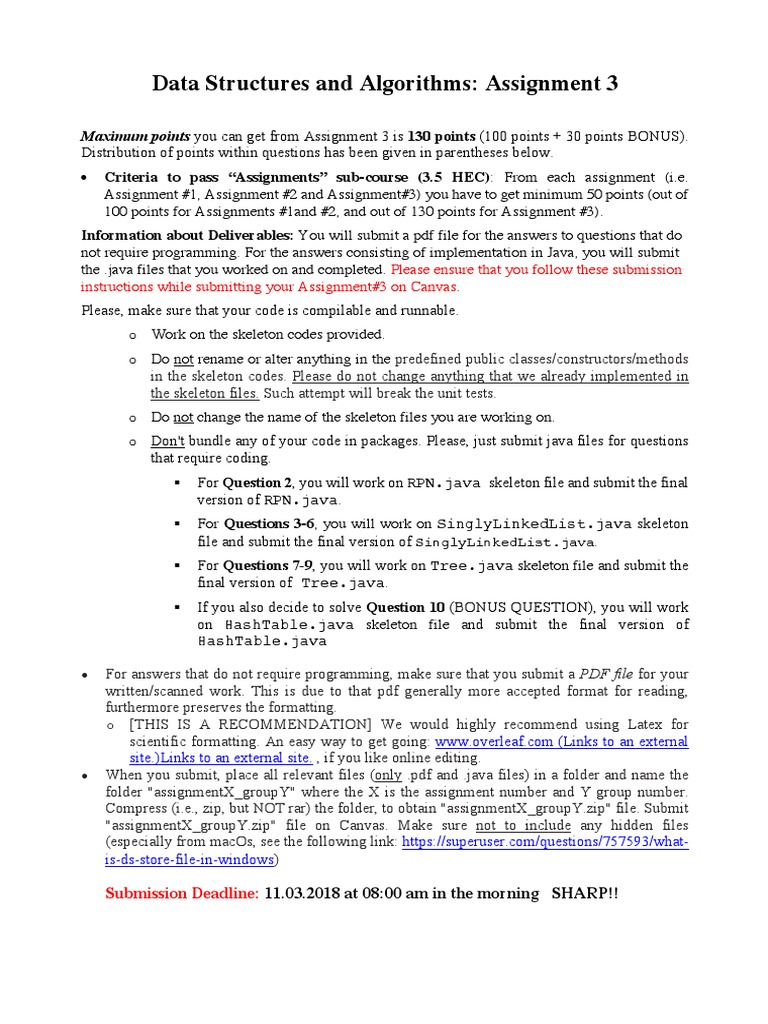 Assignment 3 PDF | PDF | Algorithms | Algorithms And Data Structures