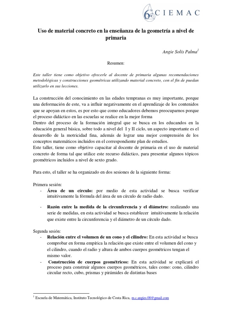 Geometría con Material Concreto en Primaria | PDF
