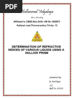 Angle of Deviation in Hollow Prism | PDF | Refractive Index | Refraction