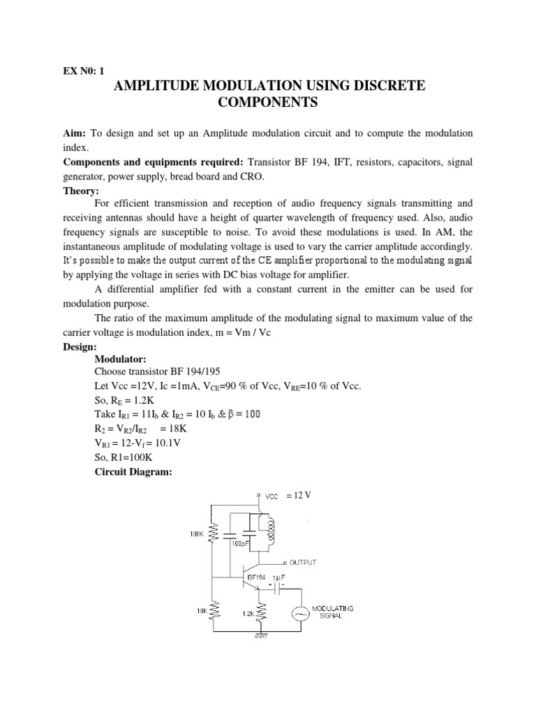 CE Lab Manual To Student PDF Detector (Radio) Amplifier