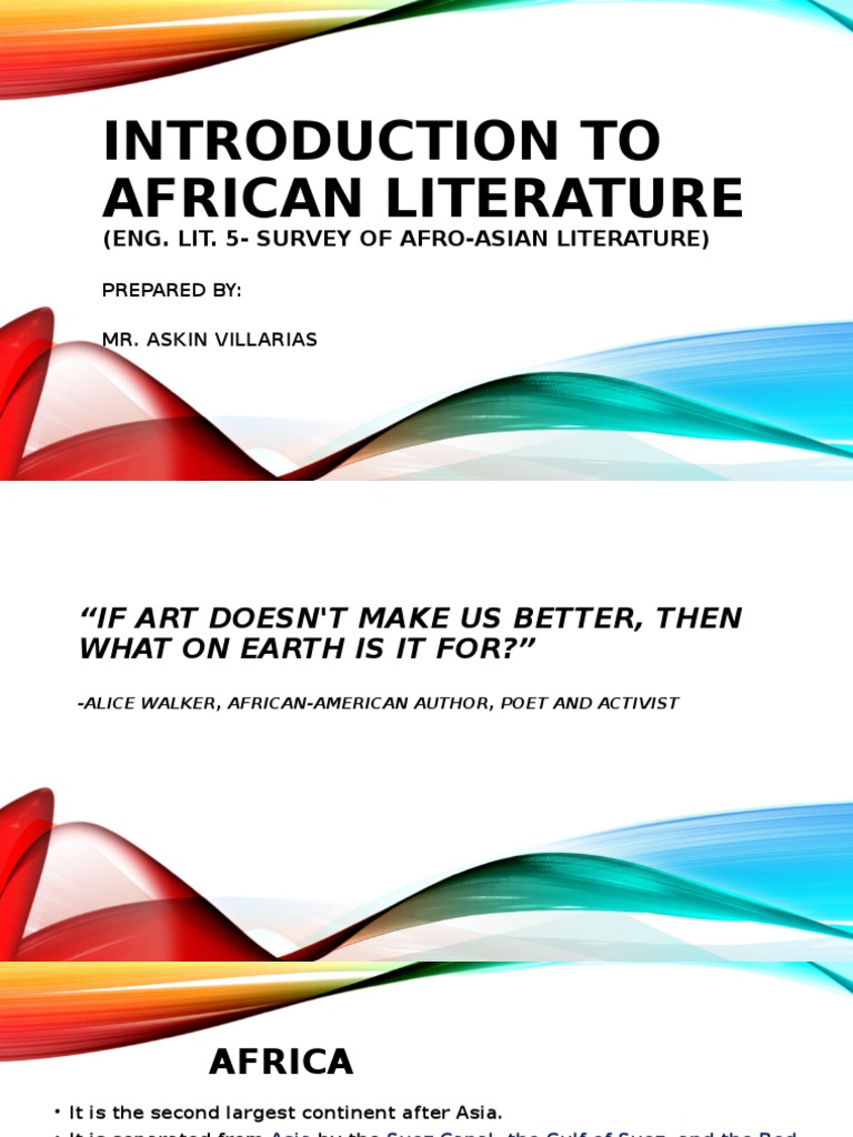 Introduction To African Literature PDF Africa Languages Of Africa