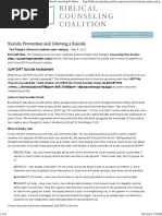 Suicide Prevention and Grieving A Suicide Biblical Counseling Coalition