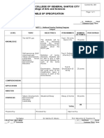 NSTP 1 Table of Specification