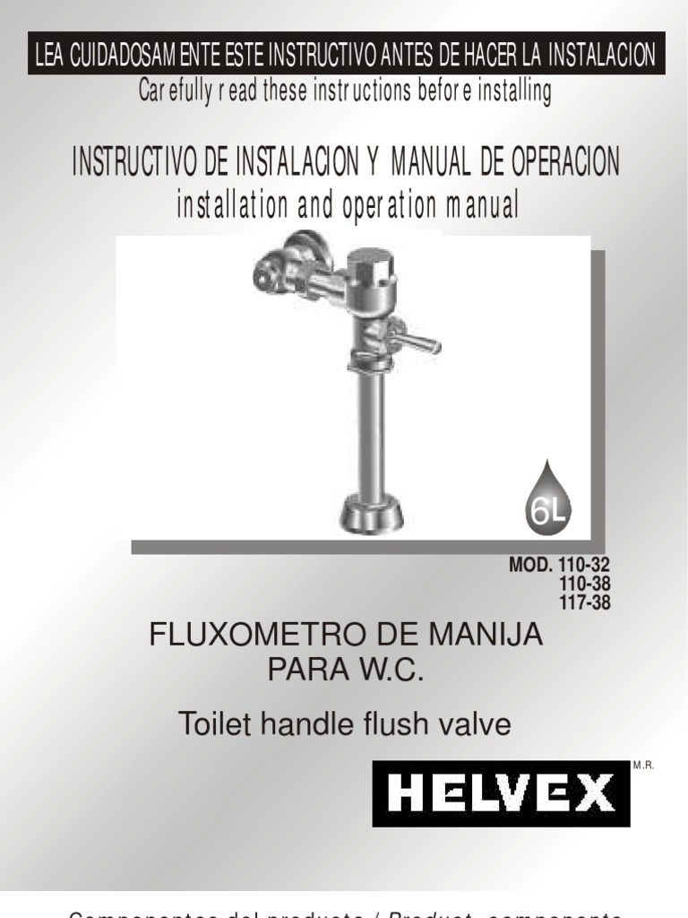 fluxometro helvex | Materiales de construcción | Ingeniería mecánica