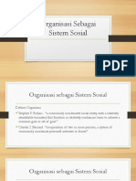 Organisasi Sebagai Sistem Sosial
