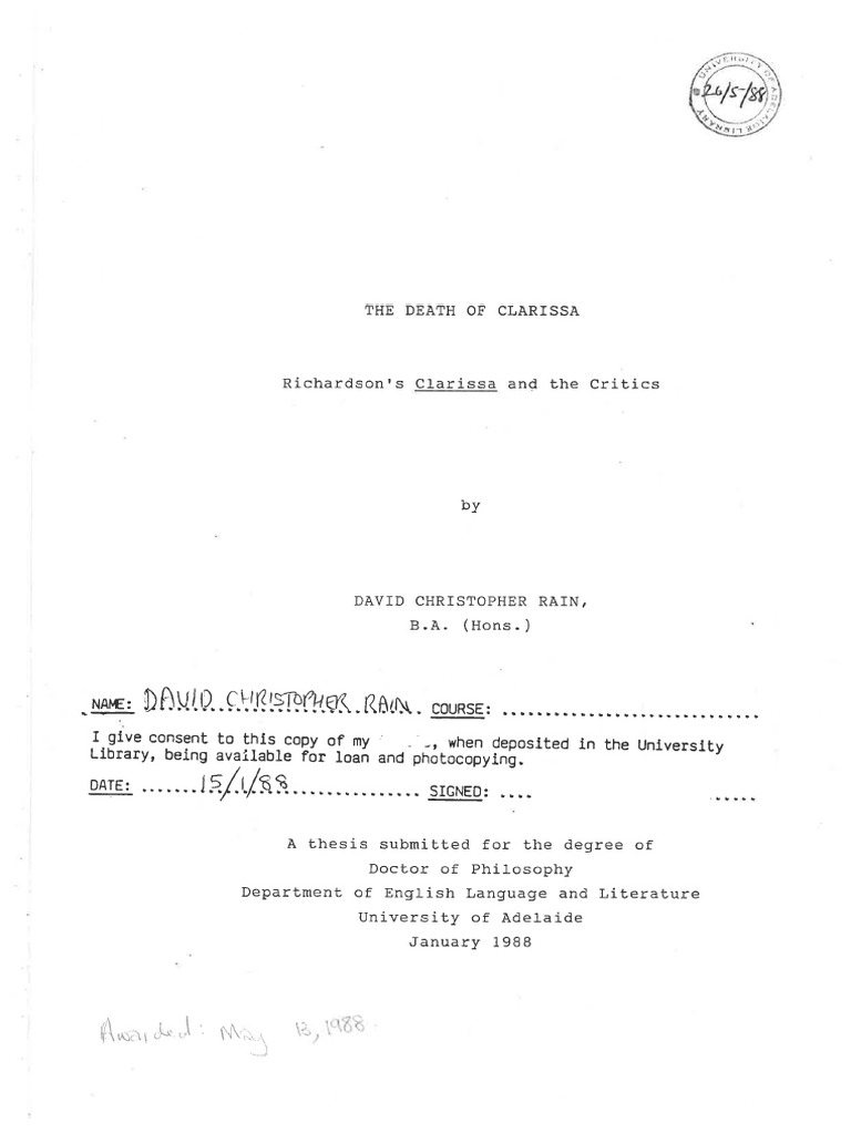 Critics Clarissa Clarissa Literary Criticism