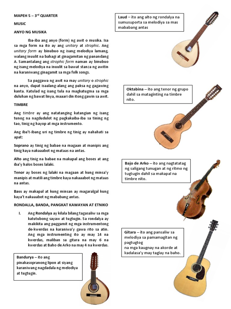 MAPEH 5 Fact Sheets | PDF
