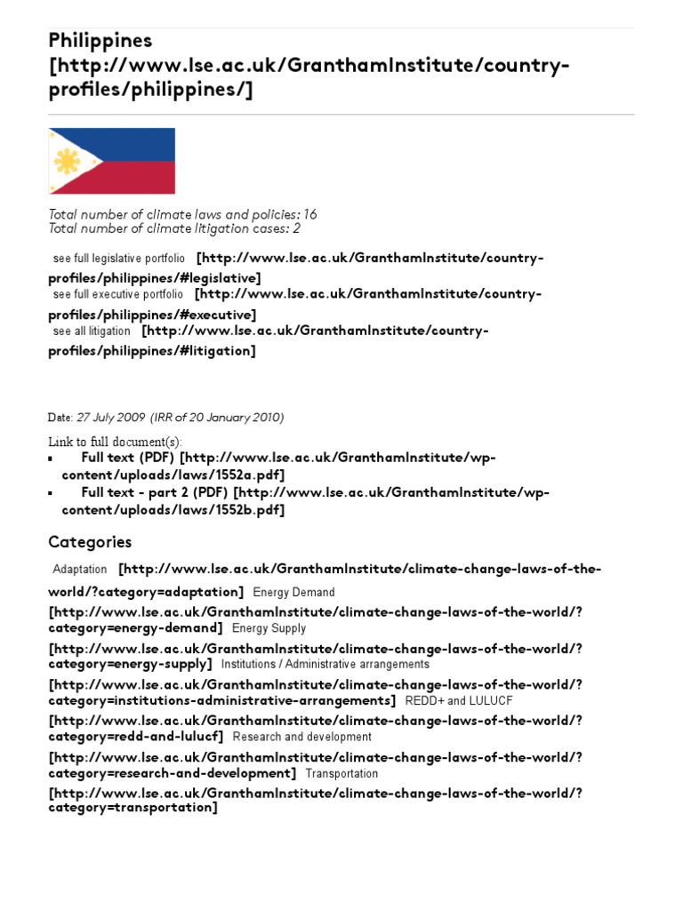 Overview of RA 9729 Climate Change Act | PDF | Disaster Risk Reduction ...