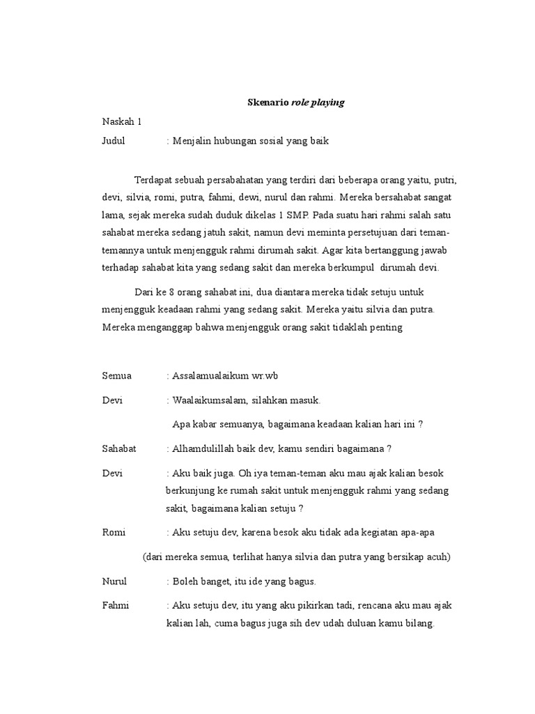 Naskah Drama Interaksi Sosial | PDF