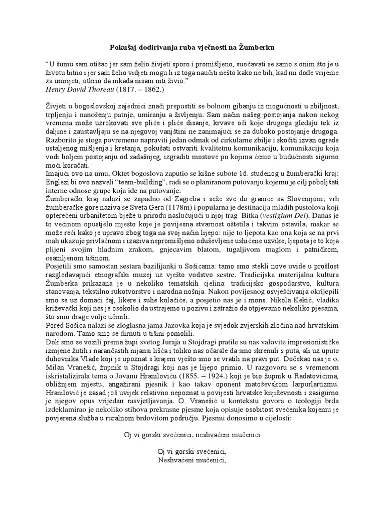 Osvrt Na Putovanje | PDF