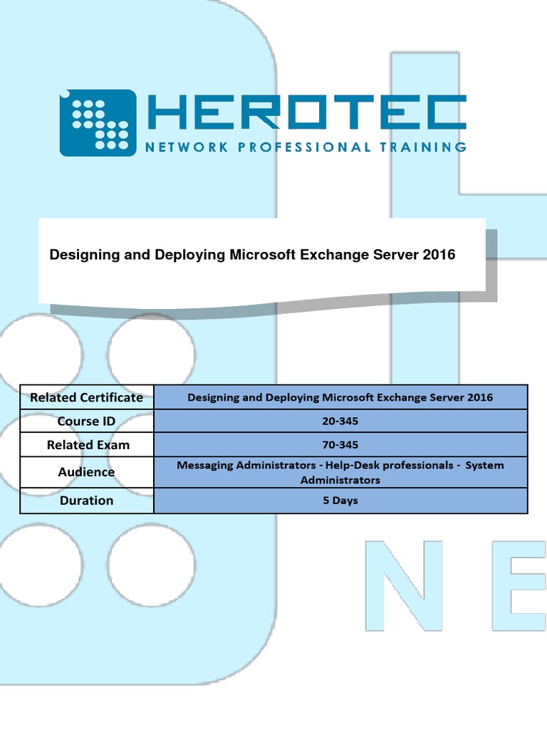 Exchange Server 2016 Training Course | PDF | Microsoft Exchange Server ...