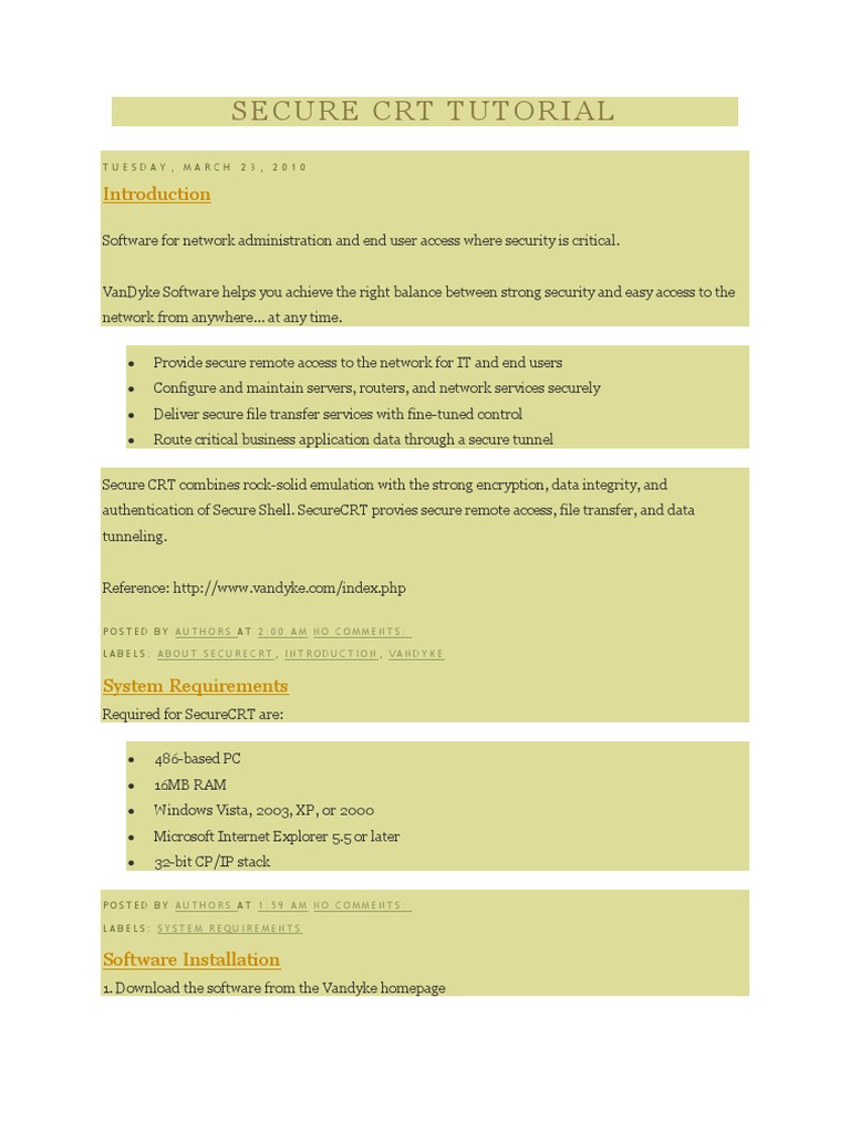 SecureCRT User Guide and Tutorial | PDF | Computer Network | Computer Data
