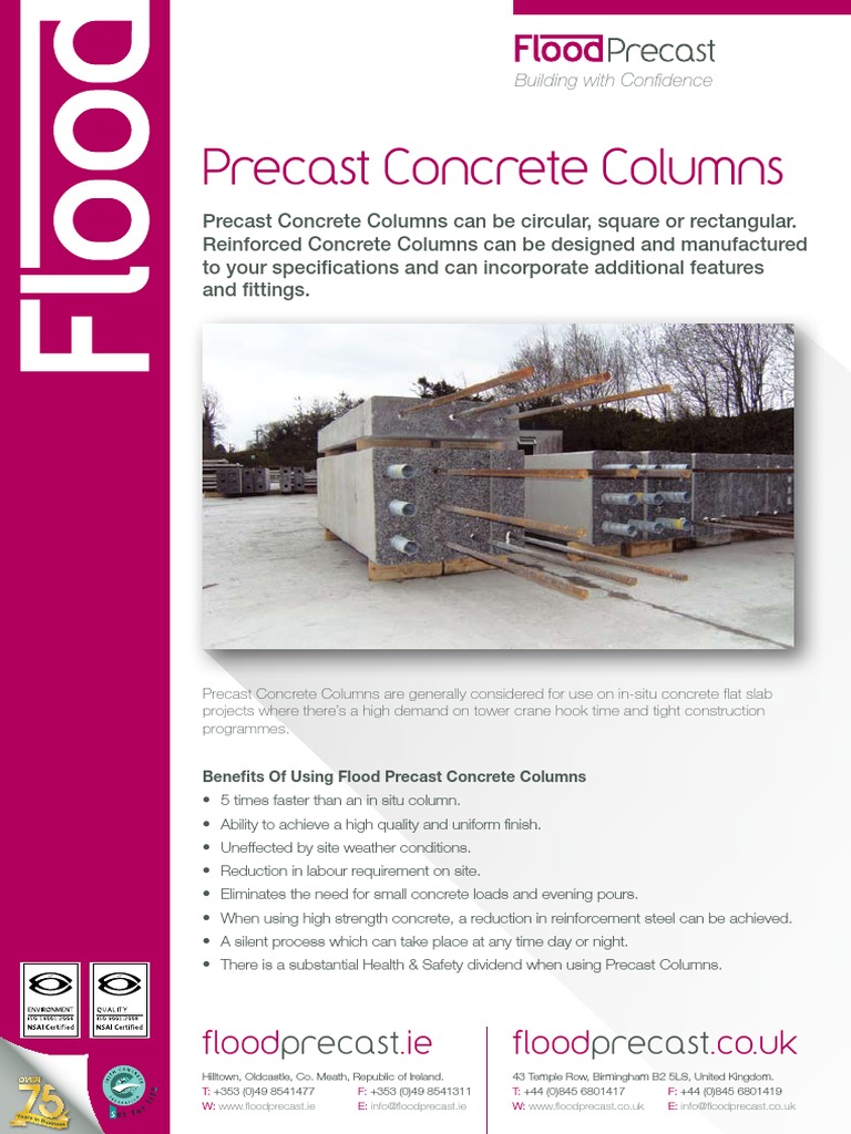 Benefits of Precast Concrete Columns | PDF