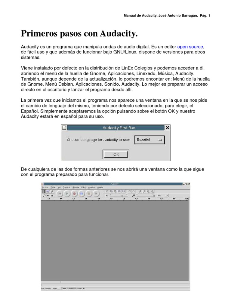 Instrucciones básicas de Audacity | PDF | Convertidor digital a ...