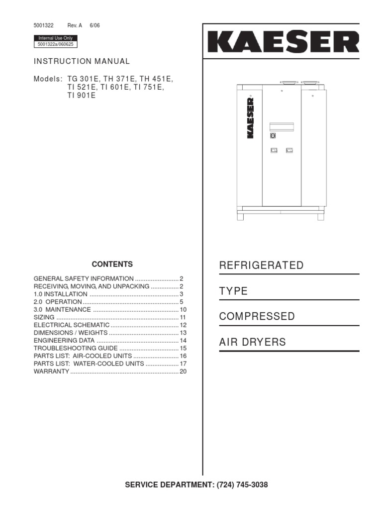 Kaeser Air Dryer Installation Manual | PDF | Clothes Dryer | Valve