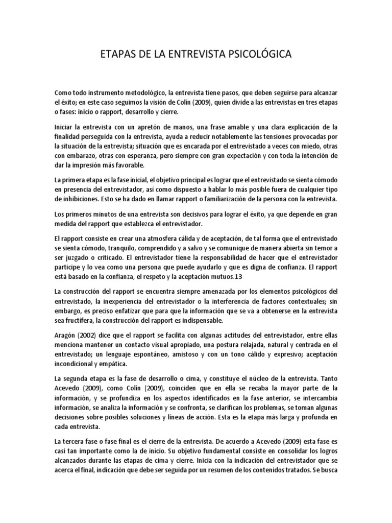 Las 3 etapas clave de la entrevista psicológica: inicio, desarrollo y ...