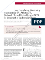 A Novel Cream Formulation Containing Nicotinamide 4% Arbutin 3% Bisabolol 1% and Retinaldehyde 0.05% For Treatment of Epidermal Melasma