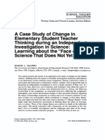 A case study of change in elementary student teacher thinking during an independent investigation in science_ Learning about the “face of science that does not yet know”