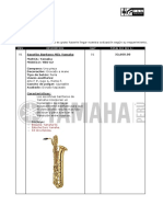 Cotización Saxofón Baritono Yamaha YBS 62 - Sr. Herrera