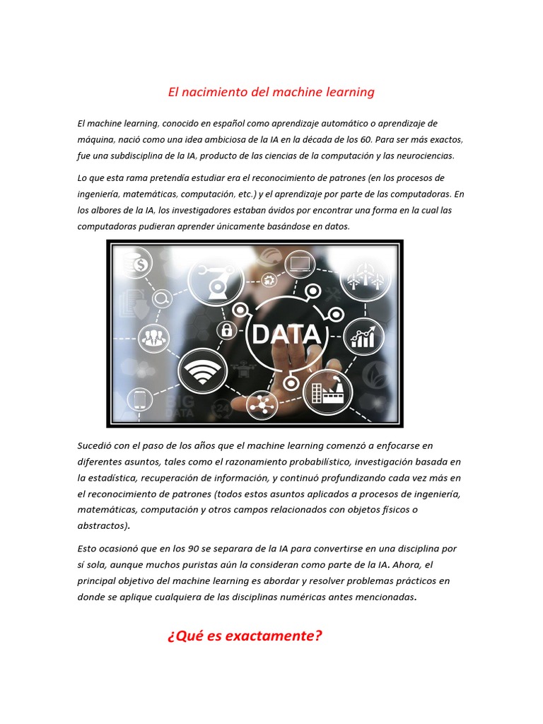 Orígenes y tipos de machine learning | PDF | Aprendizaje automático ...