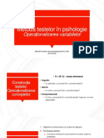 S3 - Metoda Testelor in Psihologie Operationalizarea Variabilelor Bazele Teoretice Ale Psihodiagnosticului