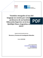 Torres Jonatan. Investigación en Lenguaje No Sexista